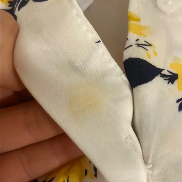 Maggy London White Dress with Floral Accents Amalia Short Sleeve Jersey Size 8 - Picture 11 of 12